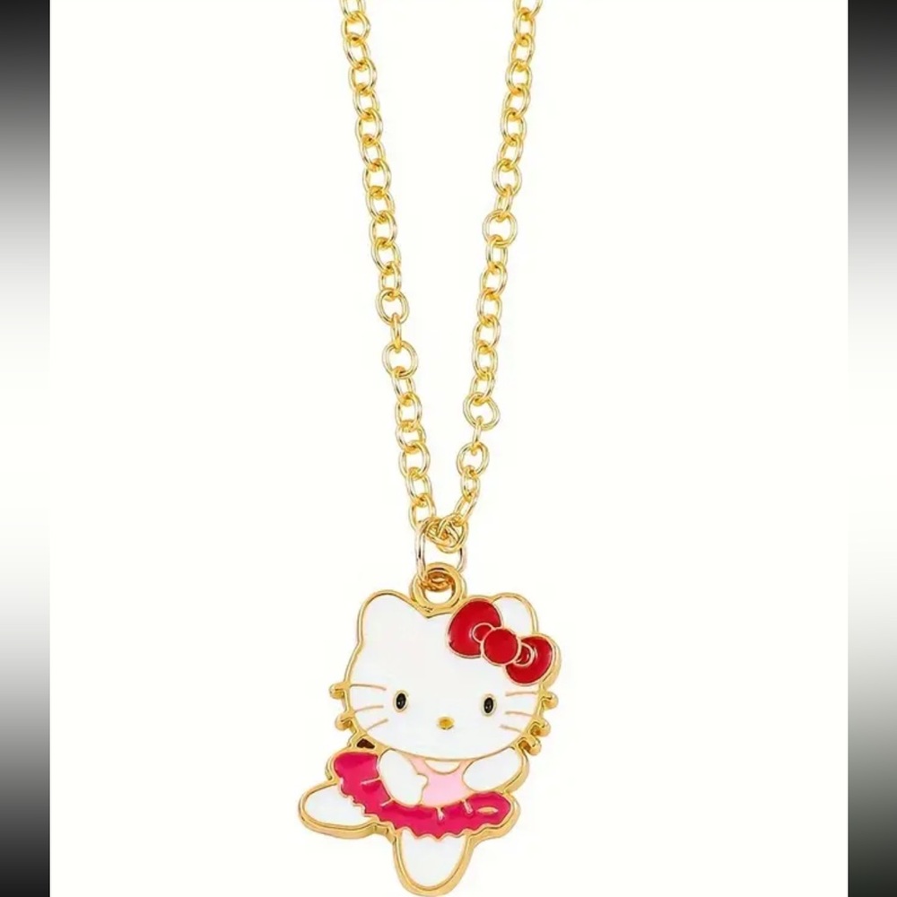 Ballerina Hello Kitty Necklace, Dancing Hello Kitty Necklace, Cat Necklace